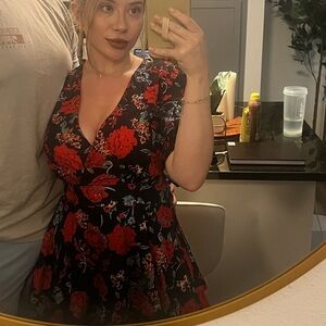 Floral V-Neck Romper